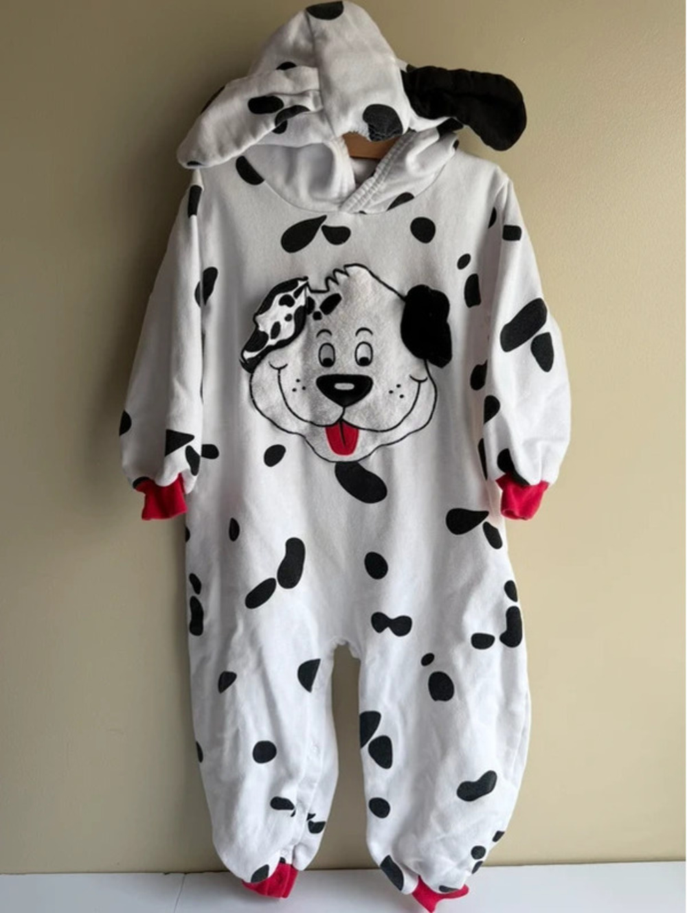 Vintage Small Steps Size 3T fit 2T Dalmatian Dog Hooded Romper Onesie Costume